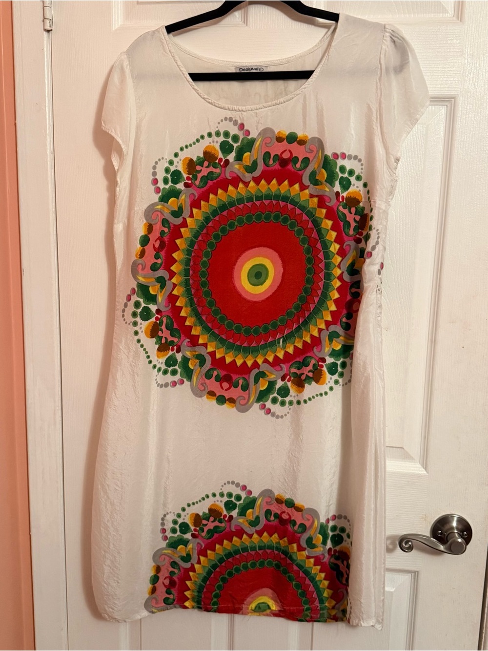 Desigual White Midi Dress with Bright Multicolor Mandalas - Picture 11 of 11